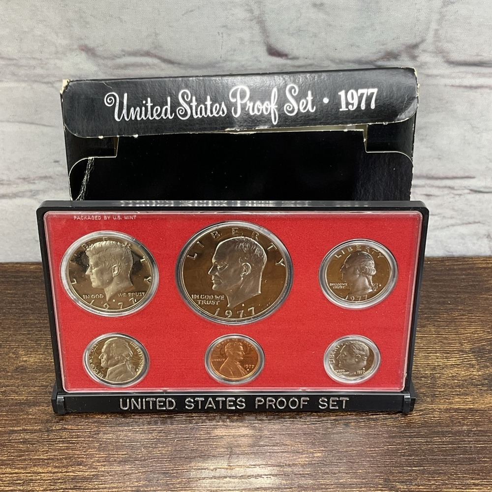 1977‎ U.S. Proof Six Coin Set: $1, Half Dollar, Quarter, Dime Nickel & Penny